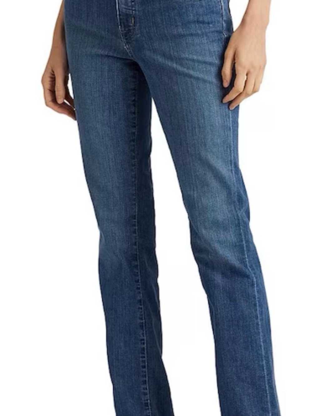 Lauren Jeans Company Ralph Lauren Blue Denim Jeans with Gold Stitching